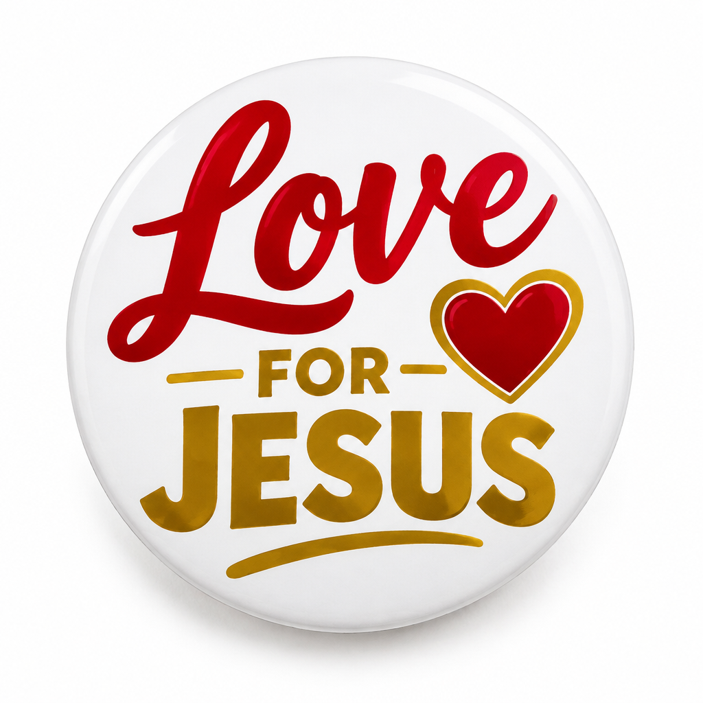Love for Jesus Pin Button 2.25-inch