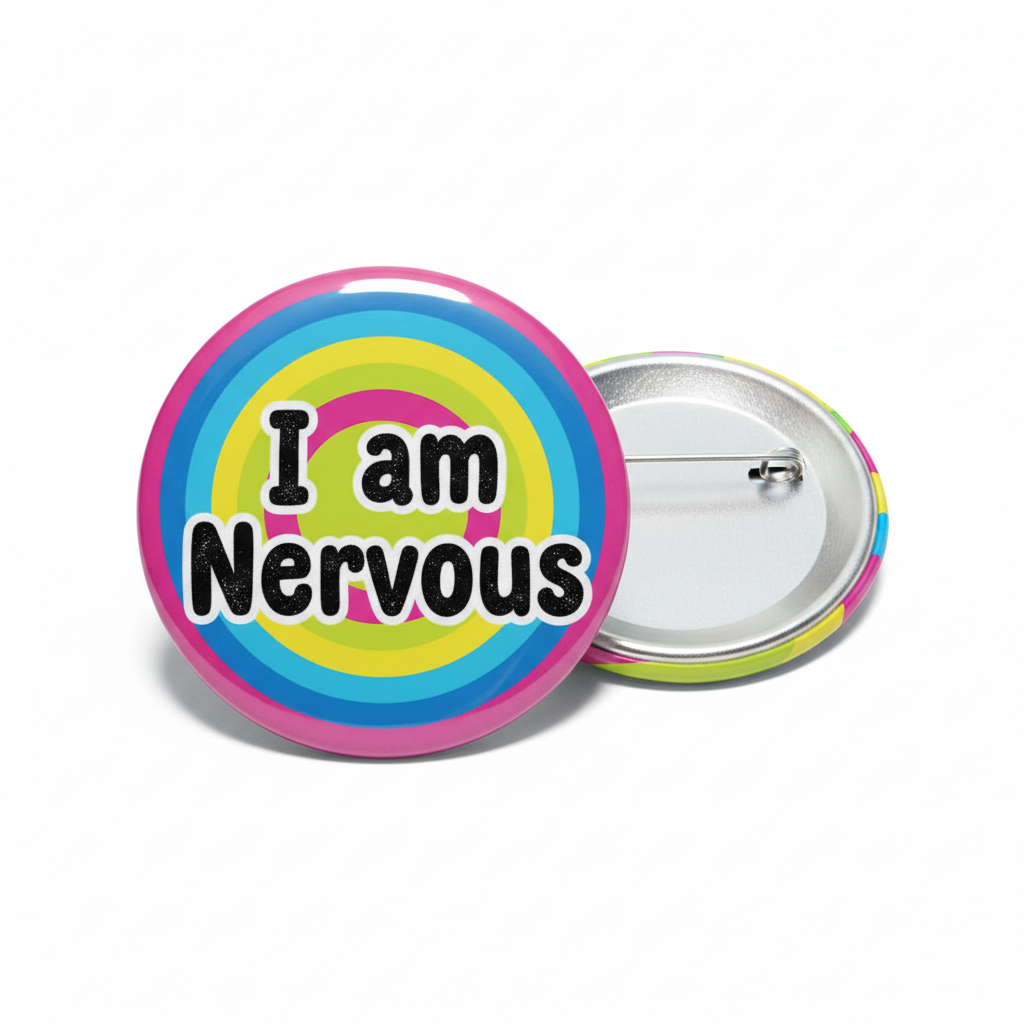 I am Nervous Button Pinback 2.25-inch