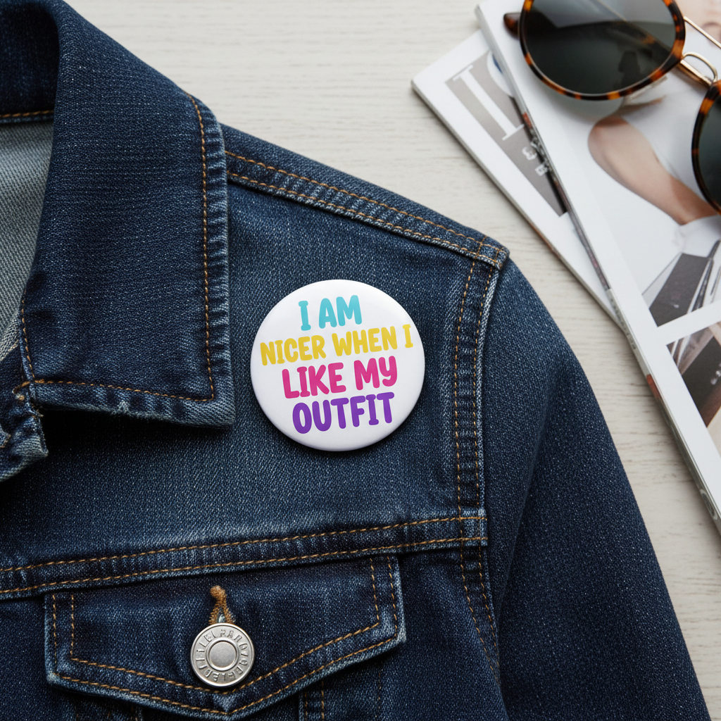 I am Nicer When I Like My Outfit Pinback 2.25-inch