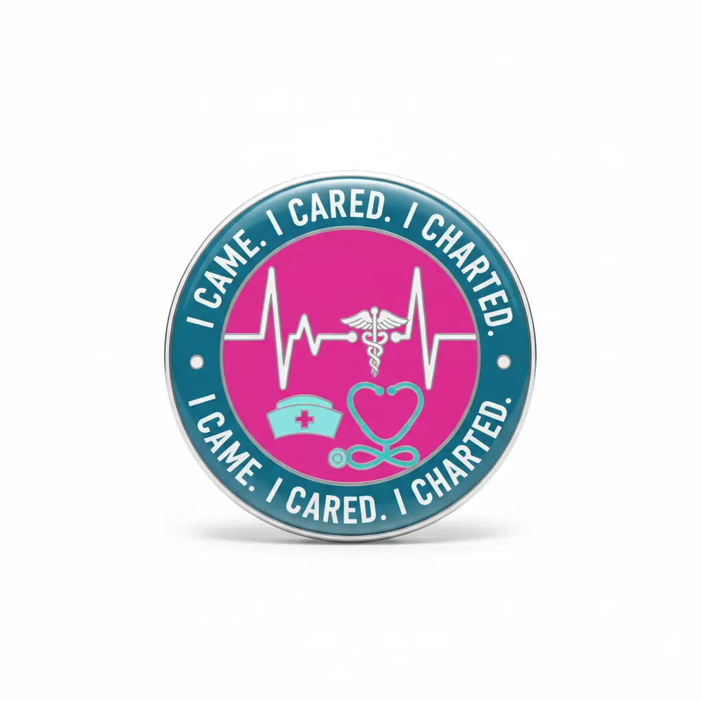 I came. I cared. I charted. Nurse Pinback 2.25-inch