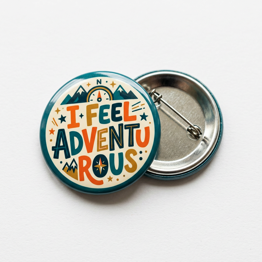 I Feel Adventurous Pinback 1.25-inch