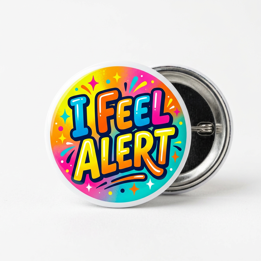I Feel Alert Pinback 1.25-inch Pin