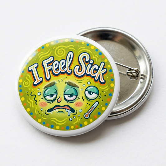I Feel Sick Pin Button 2.25-inch