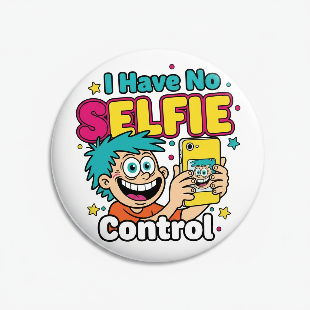 I have no SELFIE control Pinback 2.25-inch