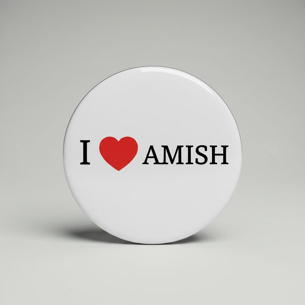 I Love Amish Pinback 2.25-inch
