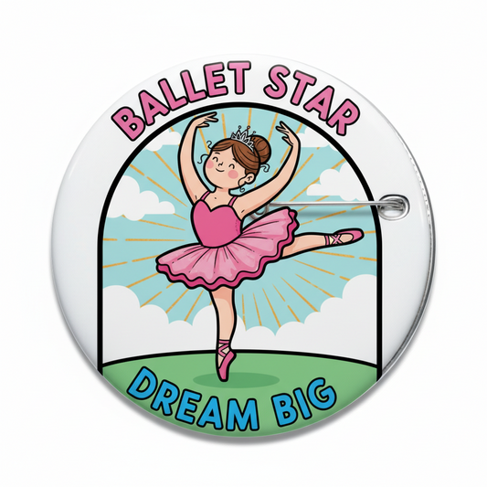 I Love Ballet Little Girl Pinback 2.25-inch