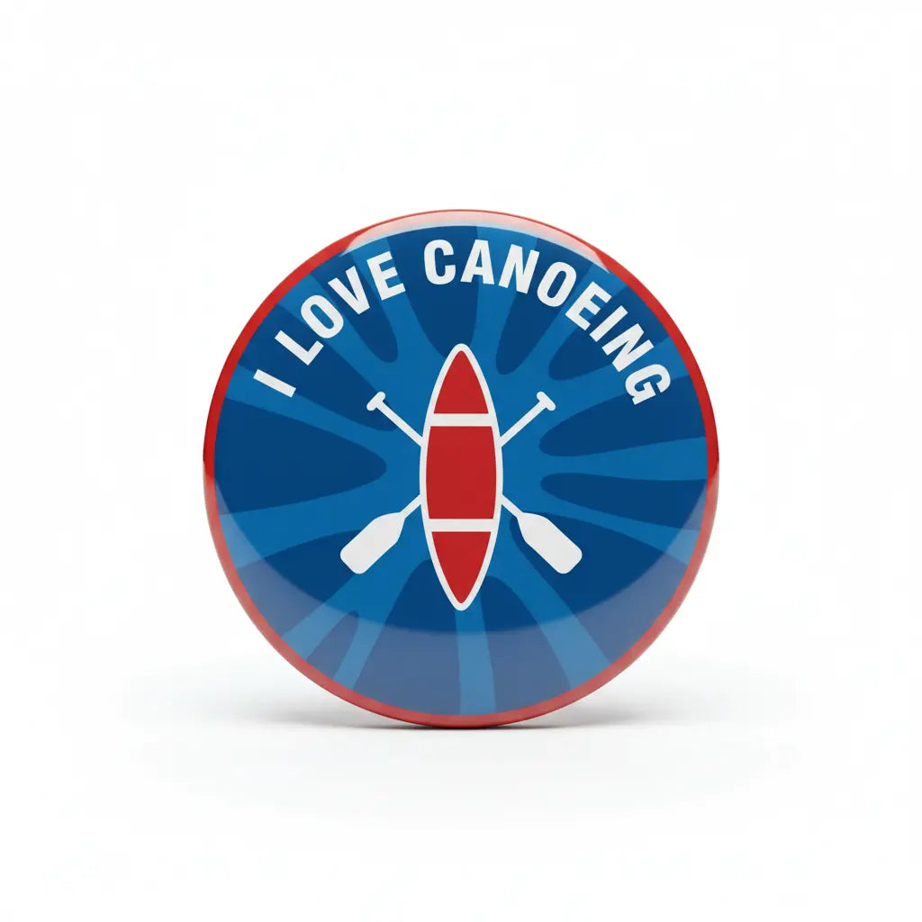 I Love Canoeing Pin Button 2.25-inch - mypinbacks.com