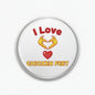 2.25-inch round pinback with “I Love Chicken Feet” text and chicken feet heart graphic