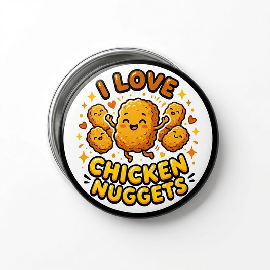 I Love Chicken Nuggets Pin Button 2.25-inch
