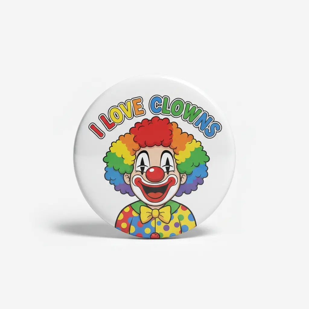 I Love Clowns Pinback 2.25-inch