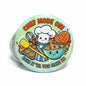 Round pinback button with colorful chef illustration and text 'CHEF MODE ON'