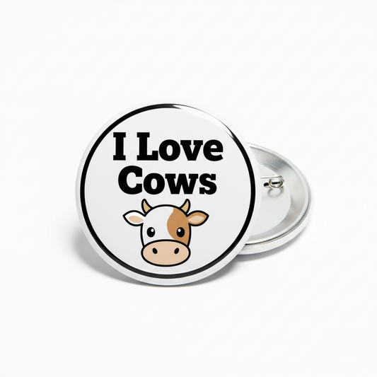 I Love Cows Animal Lover Pinback 2.25-inch