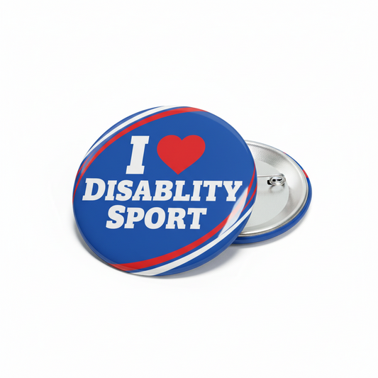 I Love Disability Sport Pinback 2.25-inch