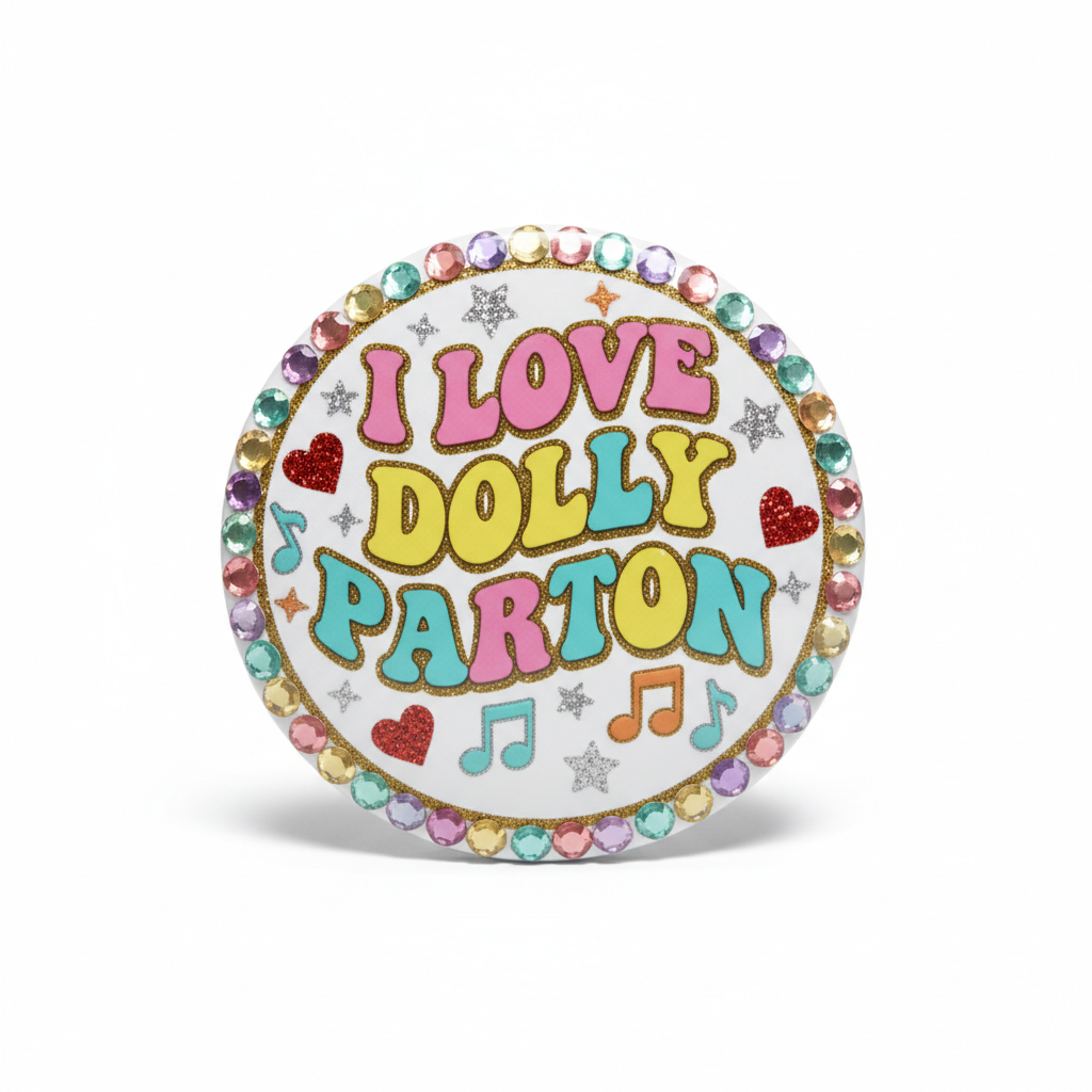 I Love Dolly Parton Pinback 2.25-inch