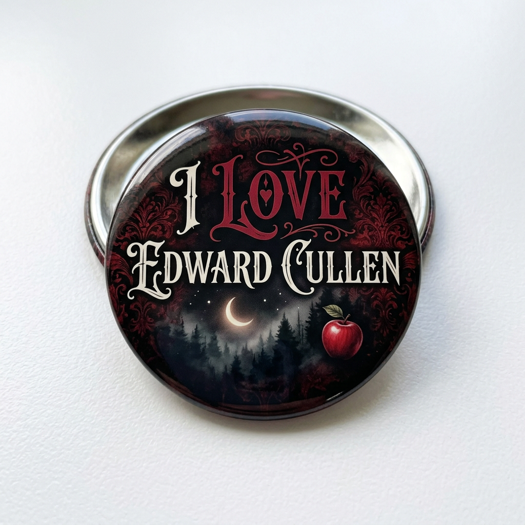 I Love Edward Cullen 2 Pin Button 2.25-inch