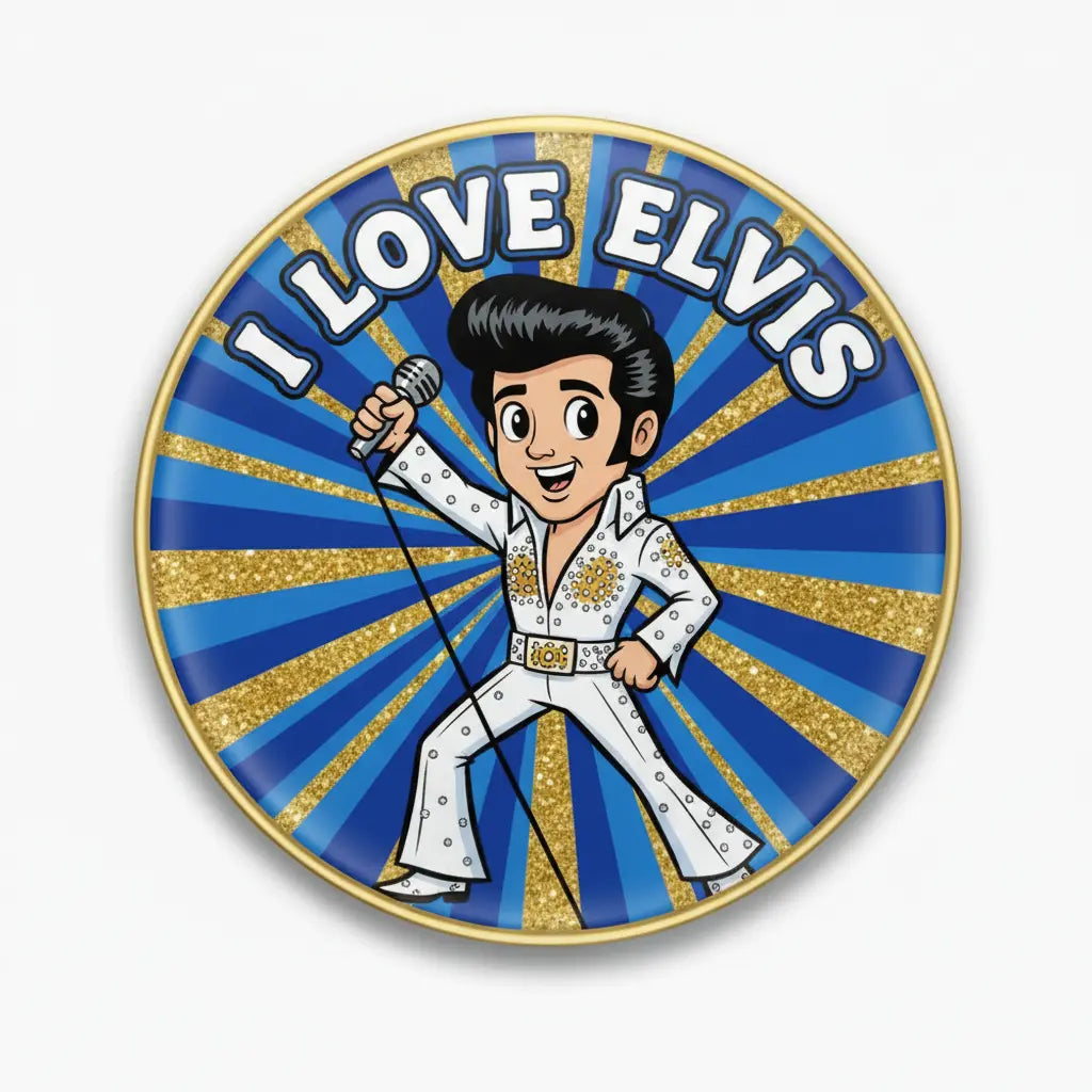 I Love Elvis Pinback 2.25-inch v2