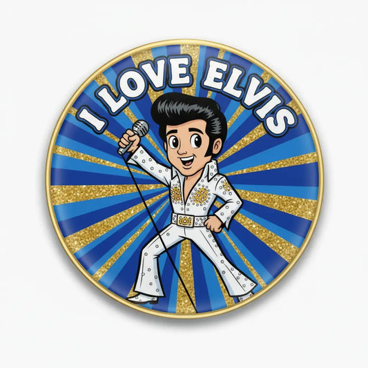 I Love Elvis Pinback 2.25-inch v2
