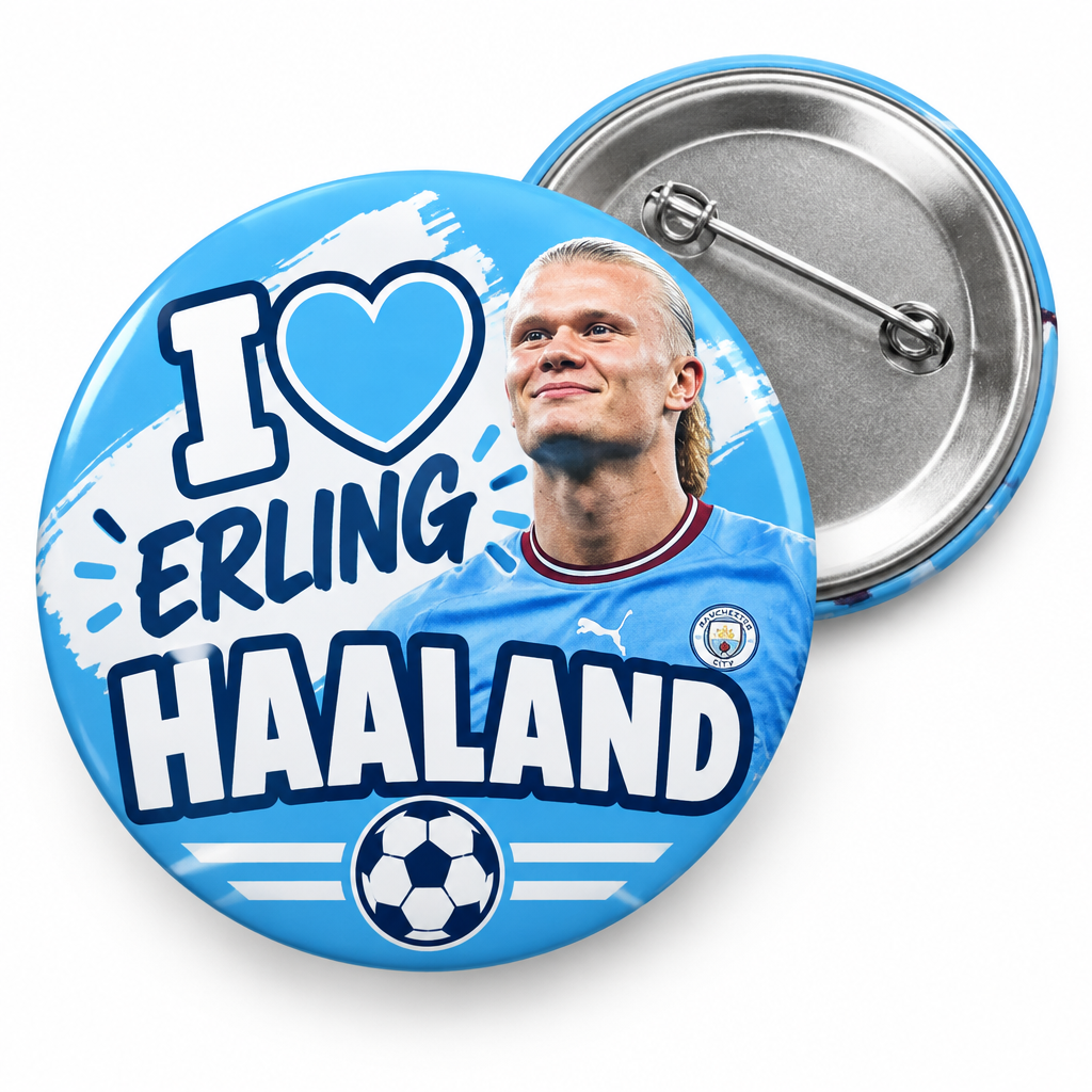 I Love Erling Haaland Pin Button 2.25-inch