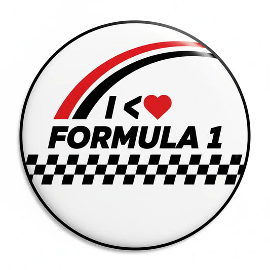 I Love Formula 1 Pinback 2.25-inch - My Pinbacks