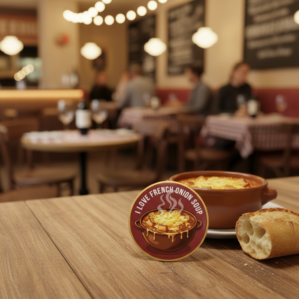 I Love French Onion Soup Pinback 2.25-inch