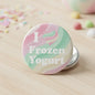 Pastel frozen yogurt I Love pinback button, round 2.25-inch