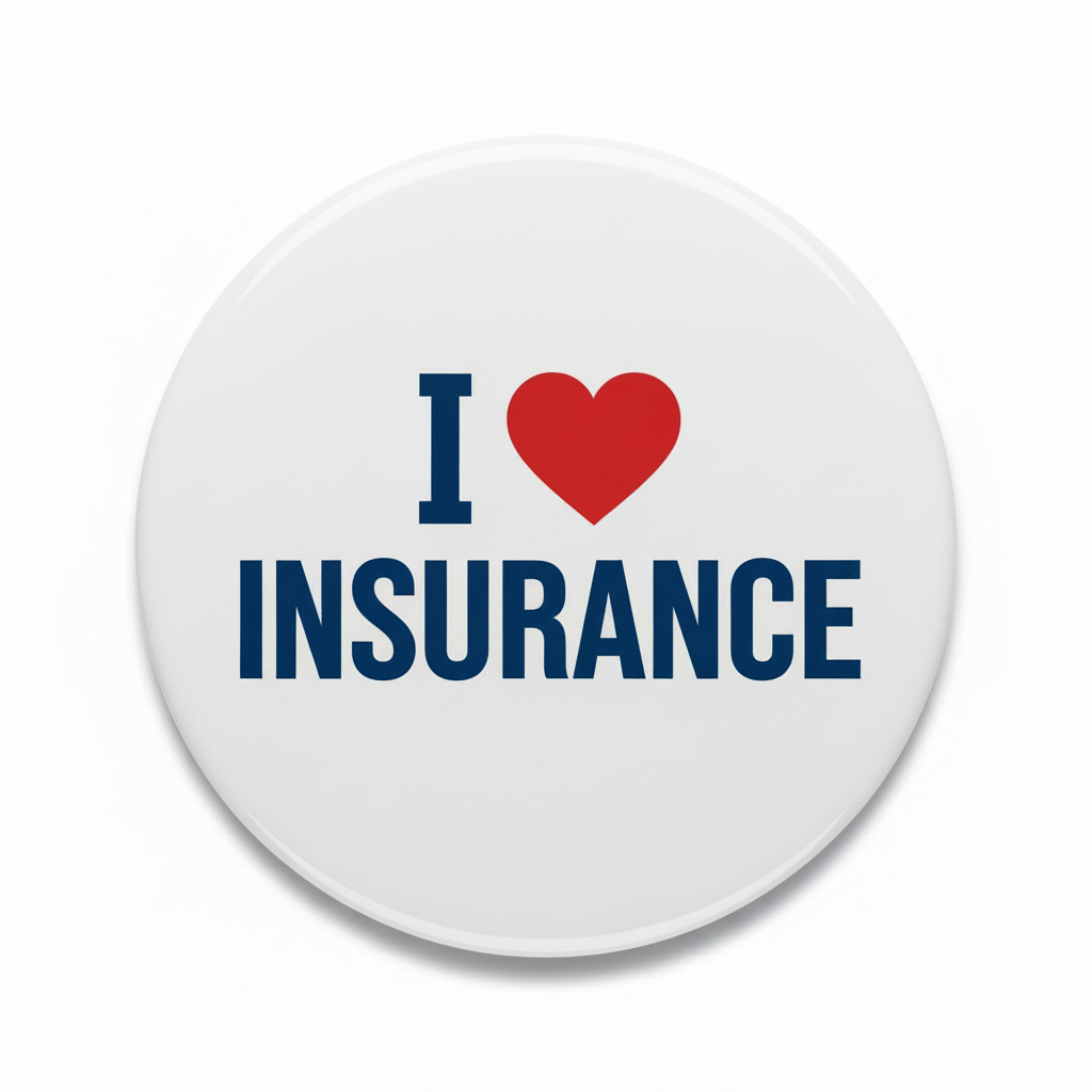 I Love Insurance Pinback Button Pin 2.25-inch Jobs Professions Security