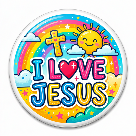 I Love Jesus -for kids- Pin Button 2.25-inch