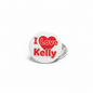 2.25-inch pinback button with red heart and “I Love Kelly” text