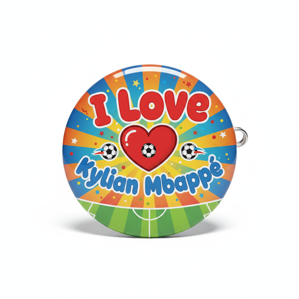 I Love Kylian Mbappé Pinback 2.25-inch