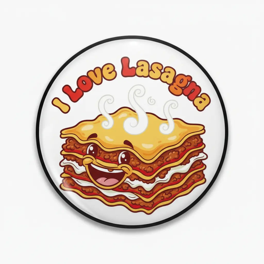 I Love Lasagna Pinback 2.25-inch