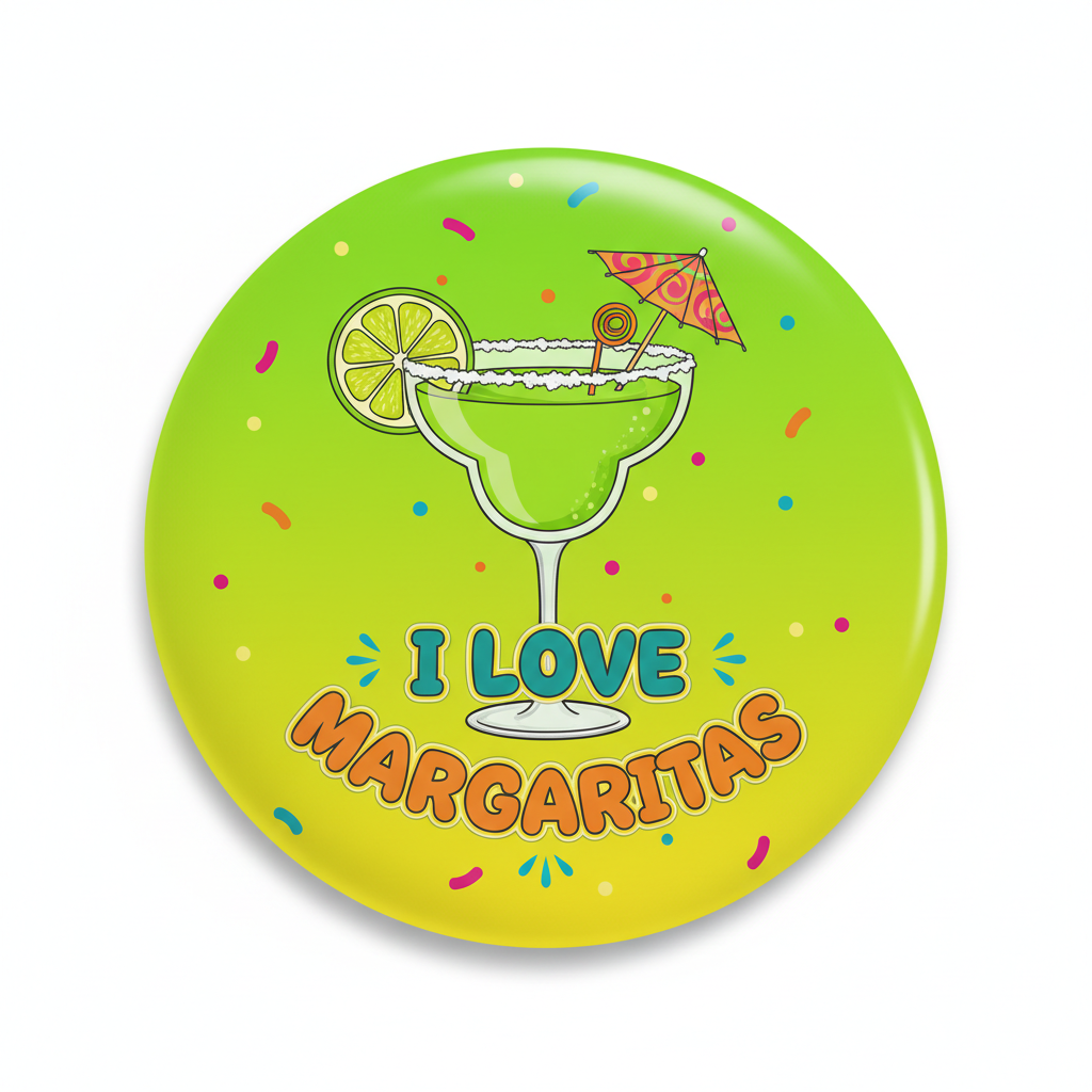 I Love Margaritas Pinback 2.25-inch
