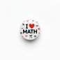 Retractable badge reel with white math-themed 'I ♥ MATH' graphic