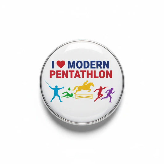 I Love Modern Pentathlon Pinback 2.25-inch - My Pinbacks
