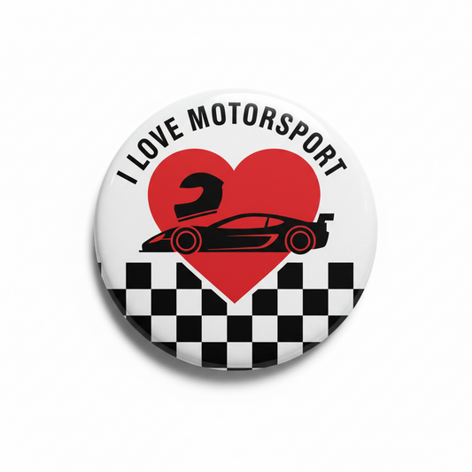 I Love Motorsport Pinback 2.25-inch