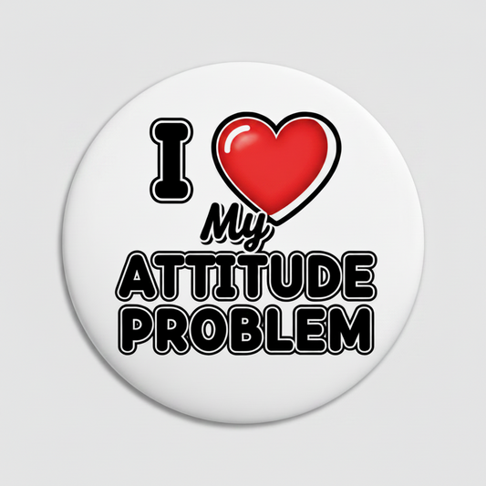 I Love my Attitude Pinback 2.25-inch Mypinbacks.com