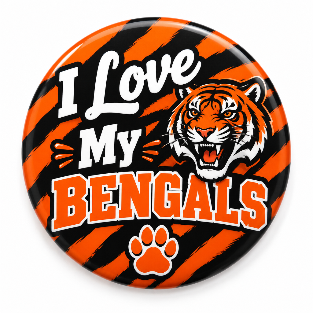 I Love my Bengals Pin Button 2.25-inch