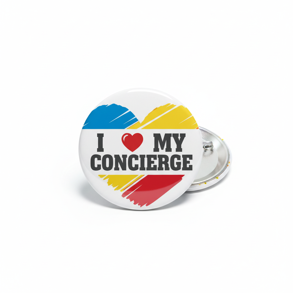I Love my Concierge Pinback 2.25-inch Mypinbacks.com