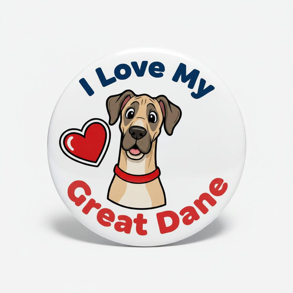 I Love my Great Dane Pinback 2.25-inch
