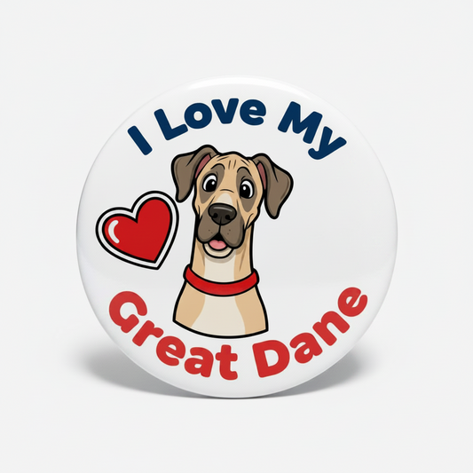 I Love my Great Dane Pinback 2.25-inch