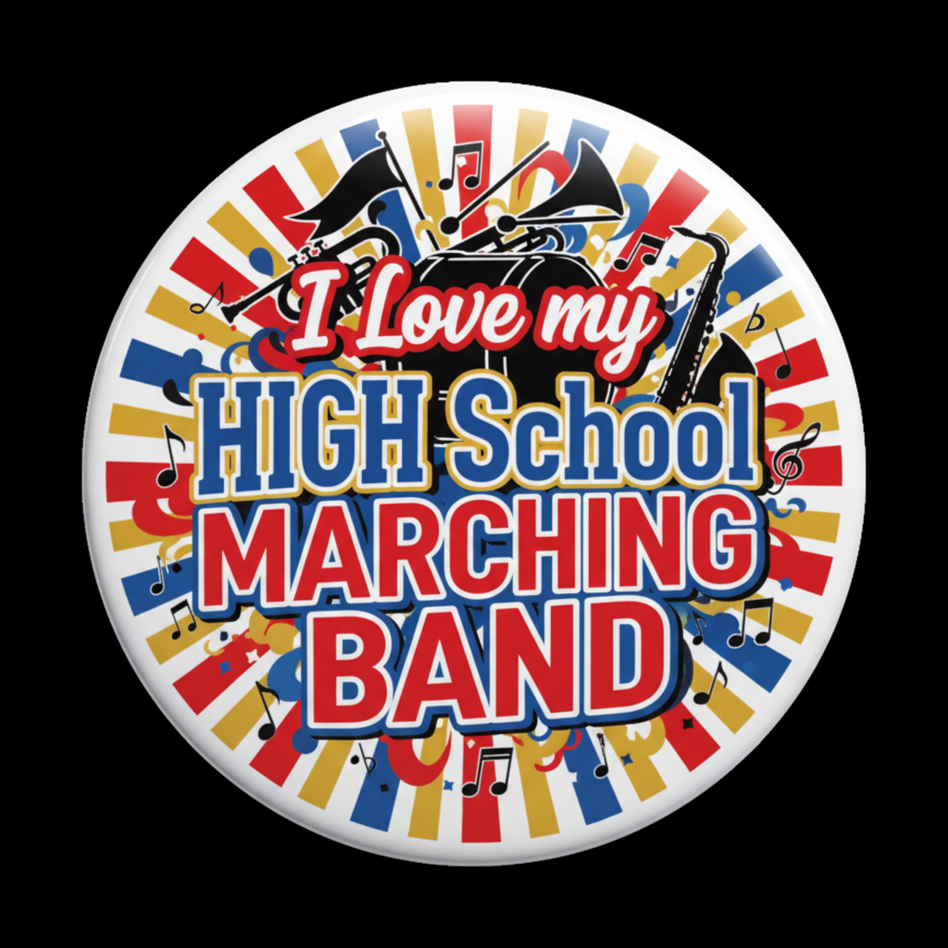 I Love my HIGH School MARCHING BAND Pinback 2.25-inch v2