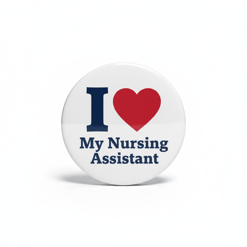 I Love my Nursing Assistant Pinback 2.25-inch Mypinbacks.com