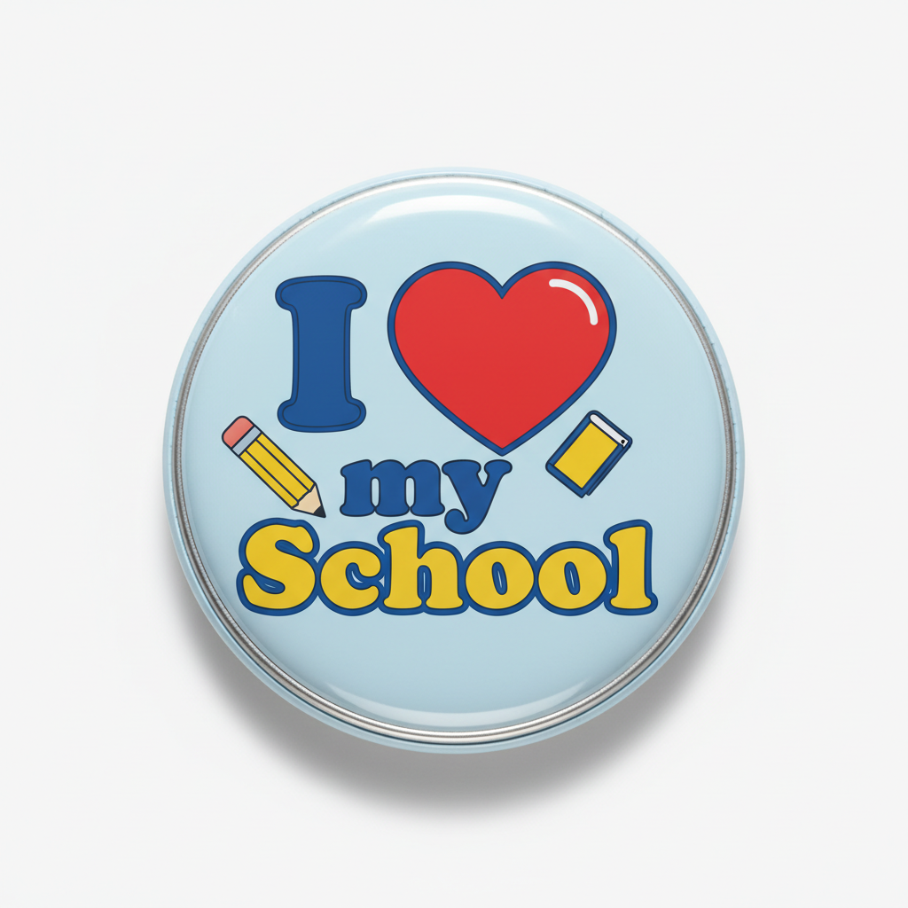 100 pcs I Love my School Pinback 1.25-inch