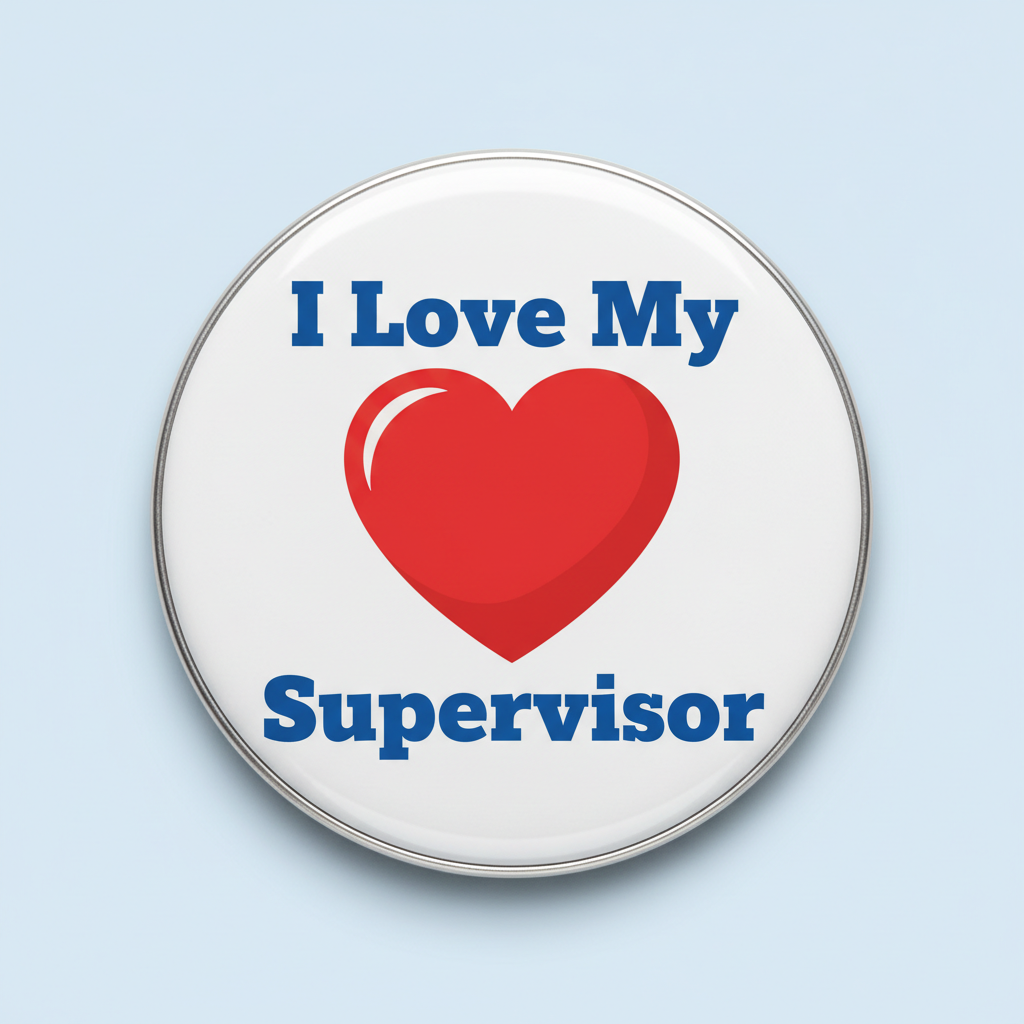 I Love my Supervisor Pinback 2.25-inch