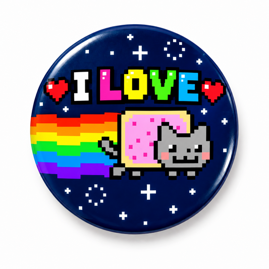 I Love Nyan Cat Pin Button 2.25-inch