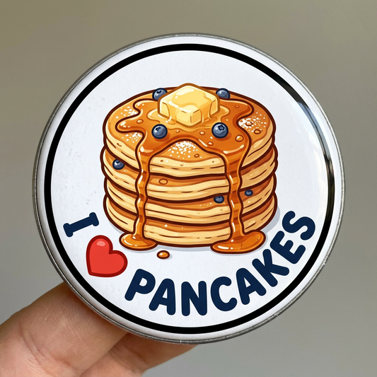I Love Pancakes Pin Button 2.25-inch