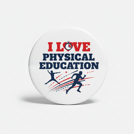 I Love Physical Education Pinback 2.25-inch