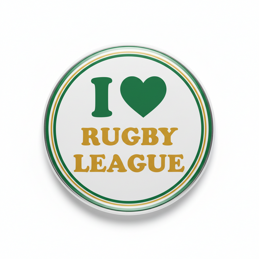 I Love Rugby League Pinback 2.25-inch