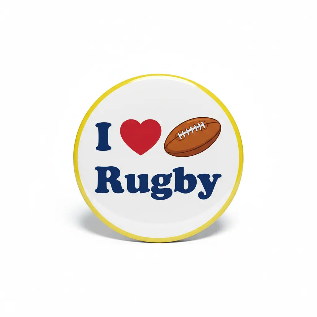 I Love Rugby U Pin Button 2.25-inch - mypinbacks.com