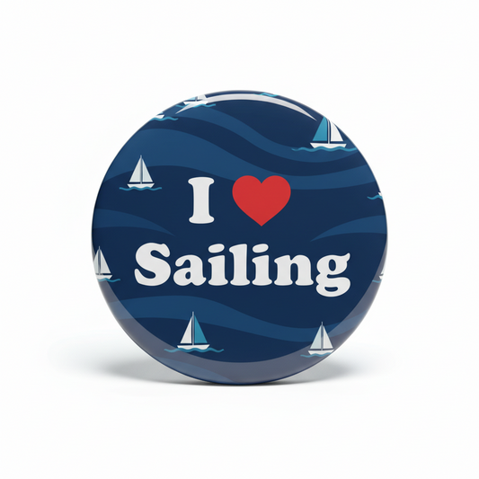 I Love Sailing Pinback 2.25-inch