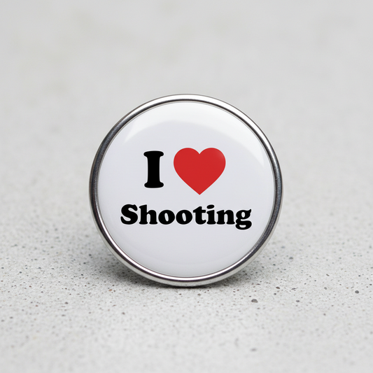 I Love Shooting Pinback 2.25-inch